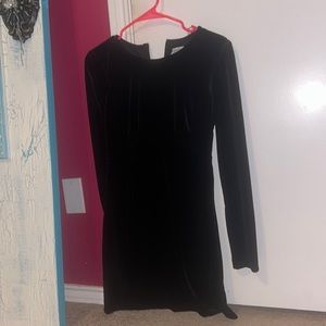 Long Sleeved Black velvet dress